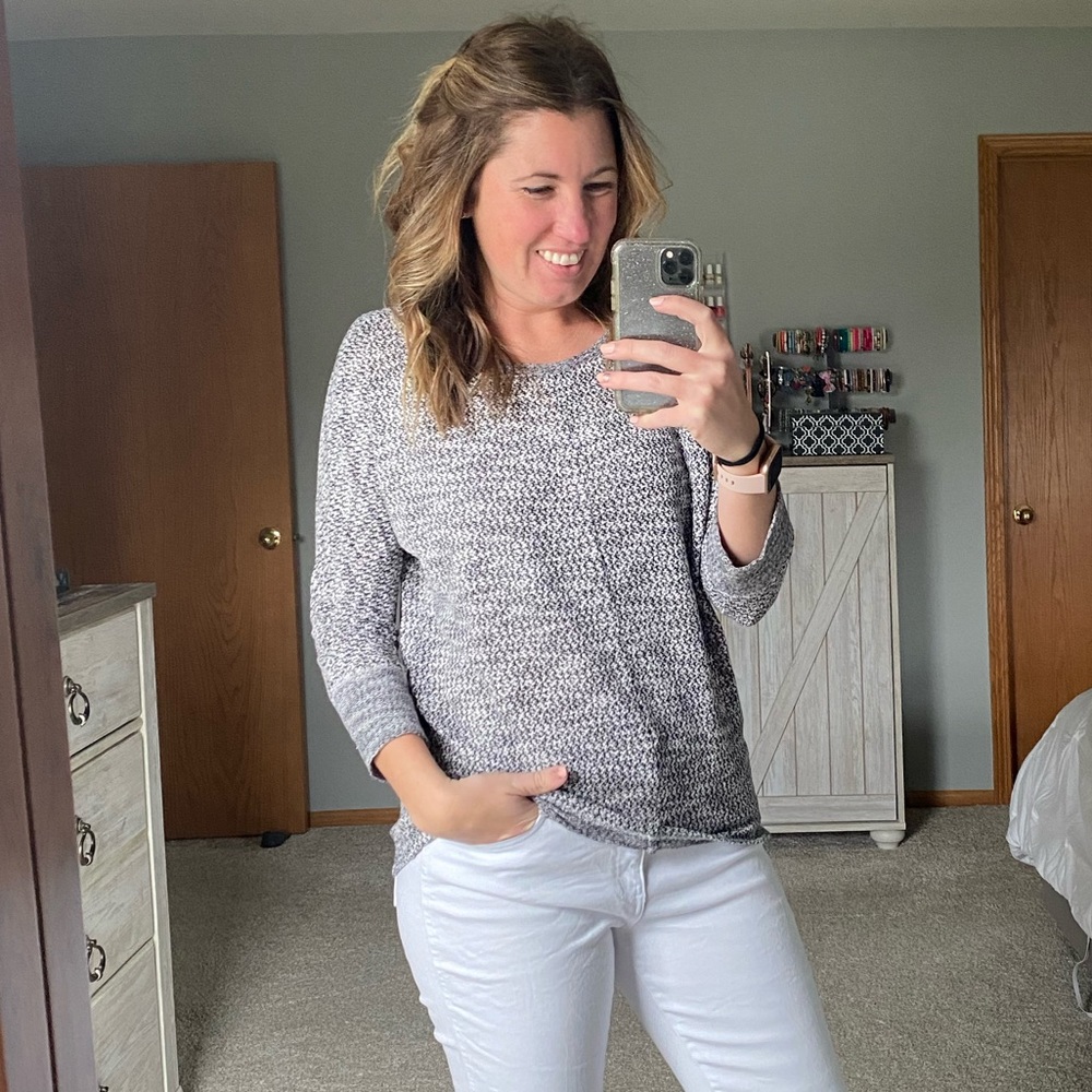 Loft Black and White Sweater